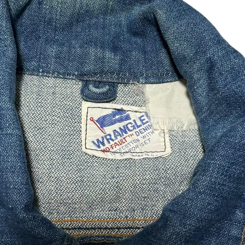 Vintage 1970s Wrangler Denim Trucker Jean Jacket Men's Small - Picture 6 of 6